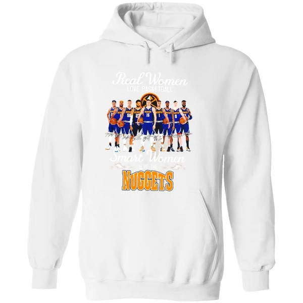 Real Women Love Basketball Smart Women Love The Denver Nuggets Team Hoodie - Image 8