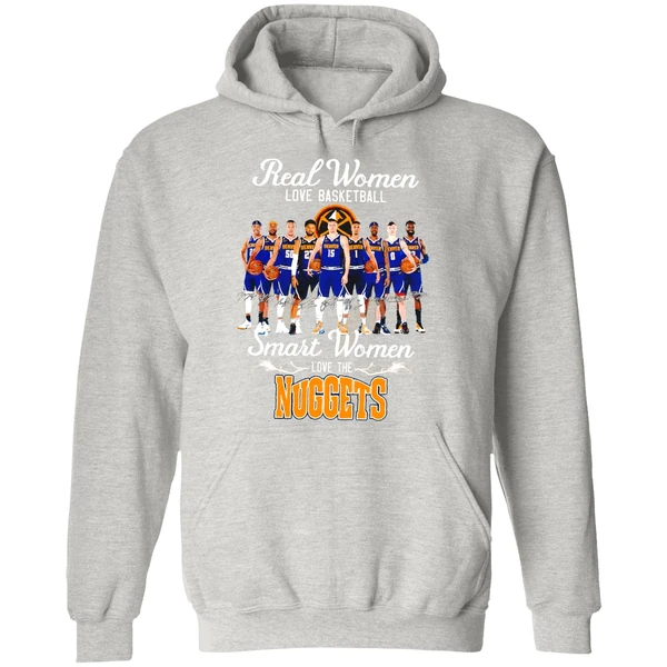 Real Women Love Basketball Smart Women Love The Denver Nuggets Team Hoodie - Image 9