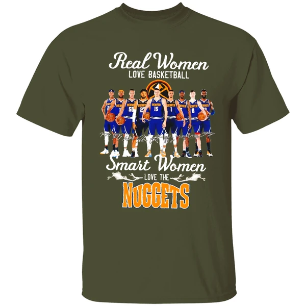 Real Women Love Basketball Smart Women Love The Denver Nuggets Team Shirt - Image 4