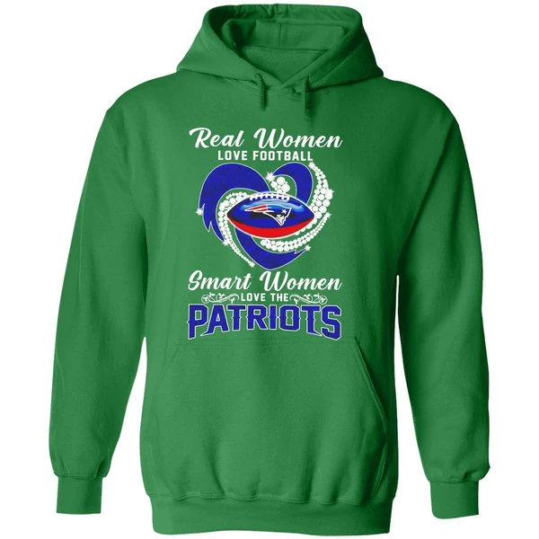 Real Women Love Football Smart Women Love New England Patriots Hoodie - Image 2