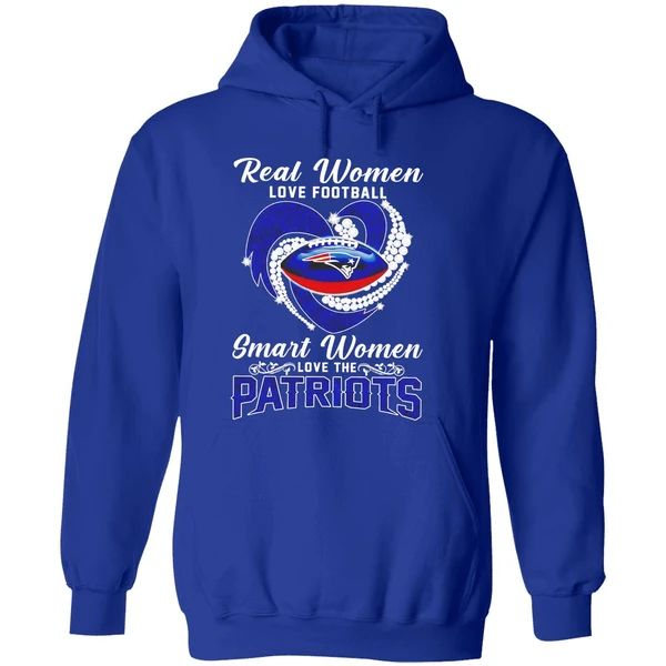 Real Women Love Football Smart Women Love New England Patriots Hoodie - Image 7