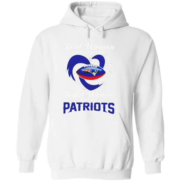 Real Women Love Football Smart Women Love New England Patriots Hoodie - Image 8
