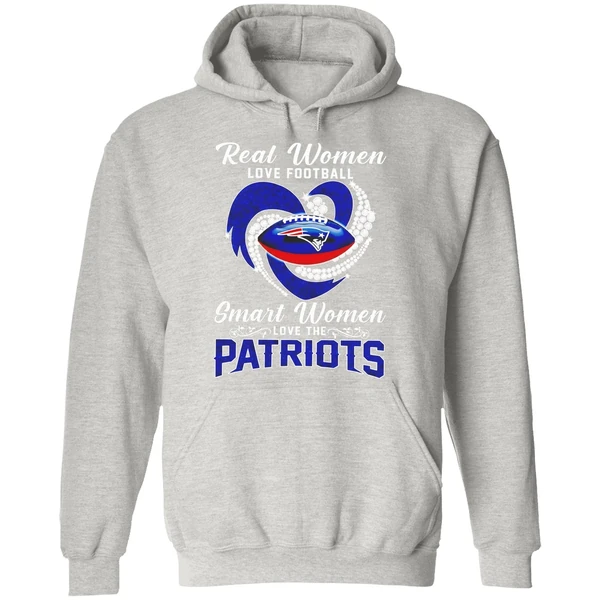 Real Women Love Football Smart Women Love New England Patriots Hoodie - Image 9