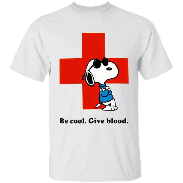 Red Cross Peanuts Be Cool Give Blood Shirt