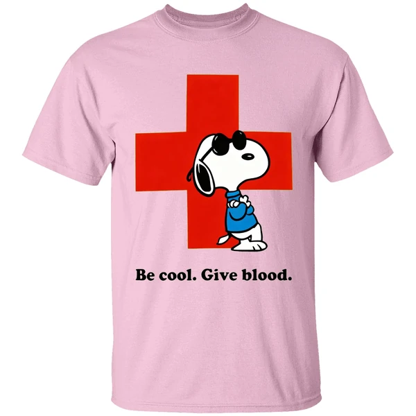 Red Cross Peanuts Be Cool Give Blood Shirt - Image 2