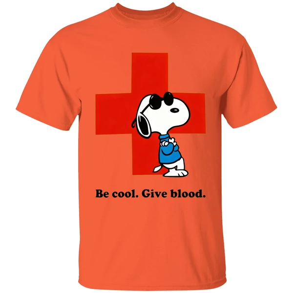 Red Cross Peanuts Be Cool Give Blood Shirt - Image 3