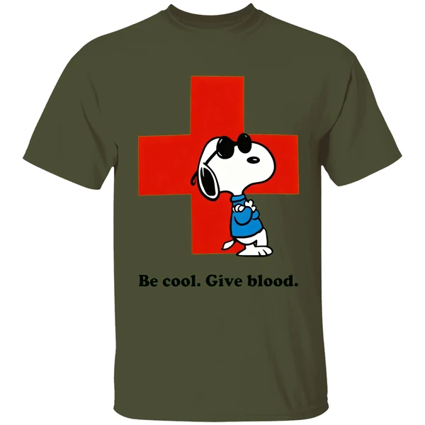 Red Cross Peanuts Be Cool Give Blood Shirt - Image 9