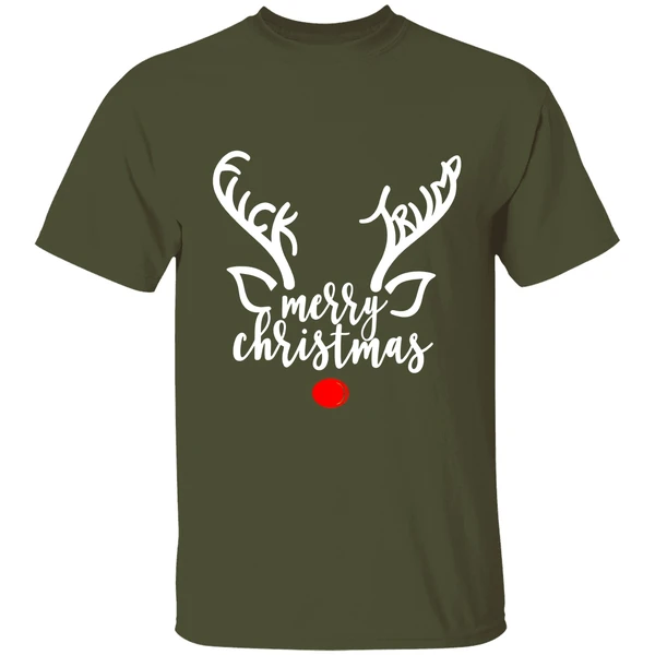Reindeer Merry Christmas Fuck Trump Shirt - Image 3