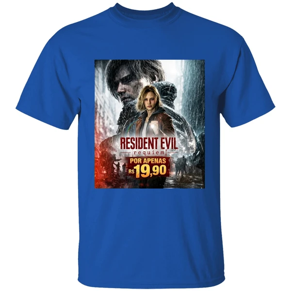 resident evil requiem for apenas r 1990 poster shirt royalblue