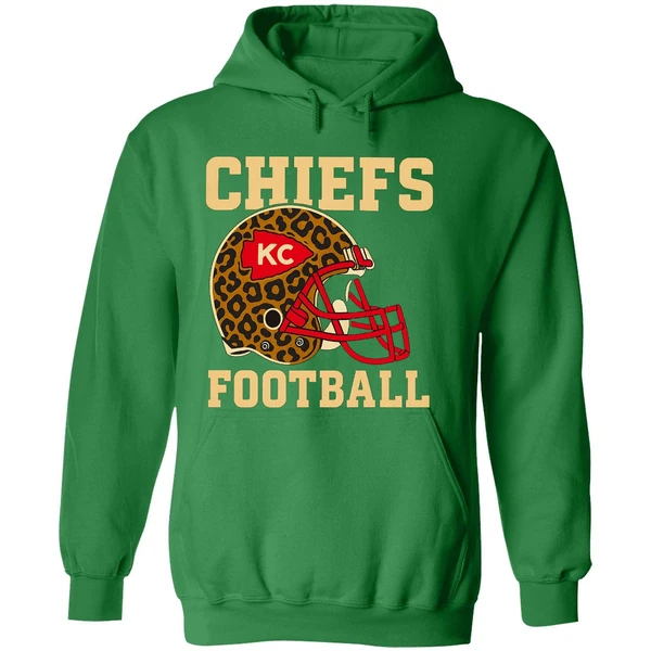 Retro Kansas City Chiefs Football Leopard Nfl Hoodie - Image 2