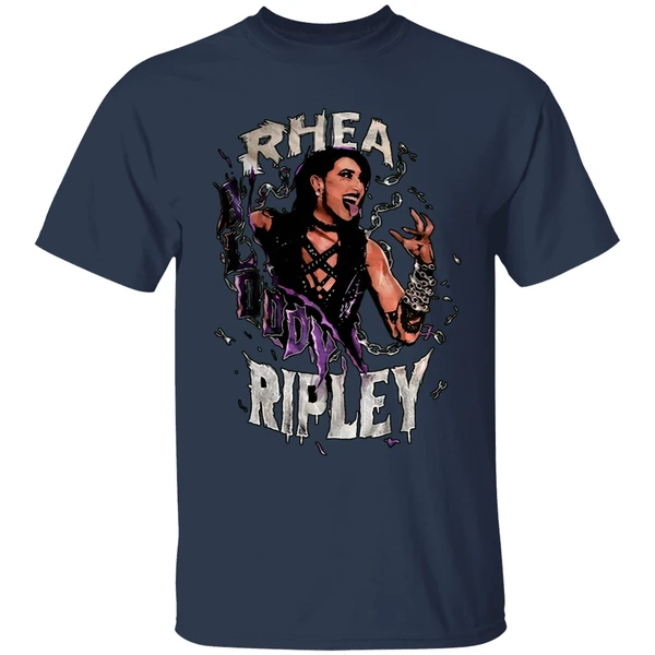rhea ripley bloody wrestling 2024 shirt navy
