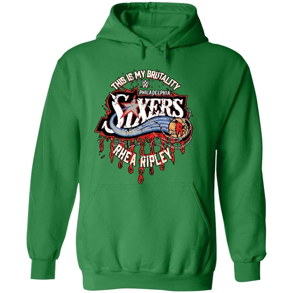 Rhea Ripley Philadelphia 76ers Wwe Hoodie - Image 2