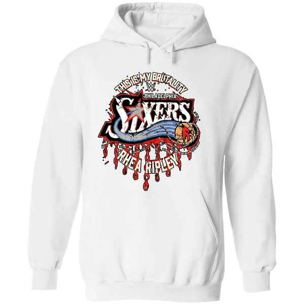 Rhea Ripley Philadelphia 76ers Wwe Hoodie - Image 8