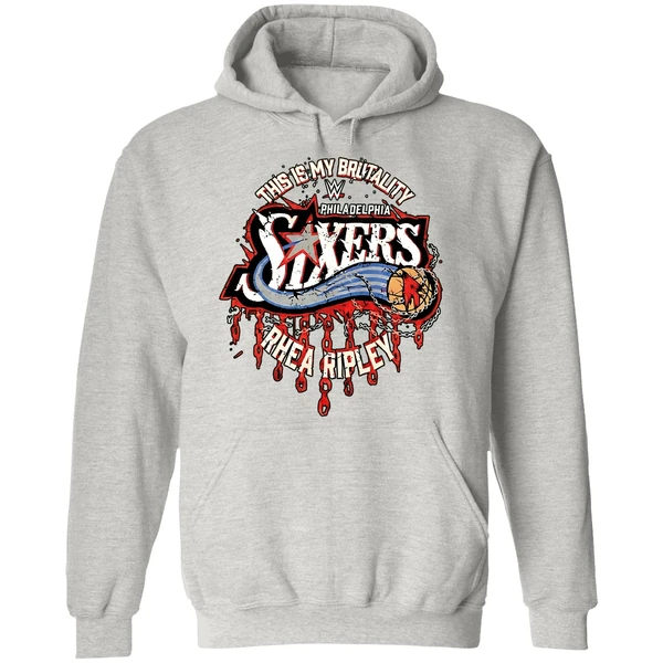 Rhea Ripley Philadelphia 76ers Wwe Hoodie - Image 9