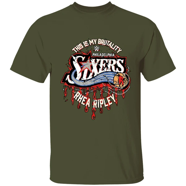 Rhea Ripley Philadelphia 76ers Wwe Shirt - Image 4