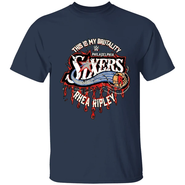rhea ripley philadelphia 76ers wwe shirt navy
