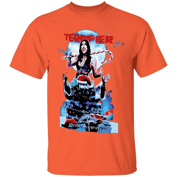 rhea ripley wwe art the clown terrifier ripple junction merry christmas shirt orange