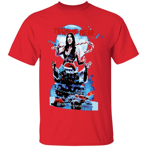 rhea ripley wwe art the clown terrifier ripple junction merry christmas shirt red