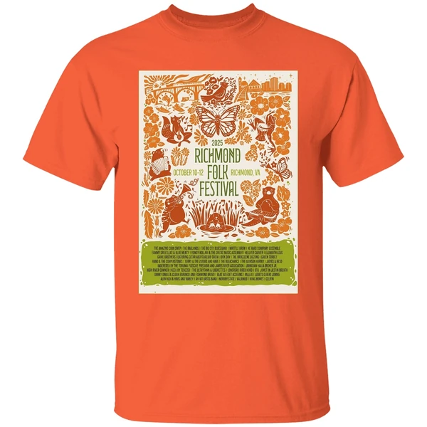 Richmond Folk Festival Oct 10 12 2025 At Browns Island In Richmond Va Poster Shirt - Image 3
