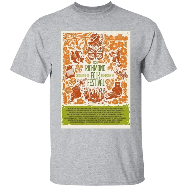 richmond folk festival oct 10 12 2025 at browns island in richmond va poster shirt sportgrey
