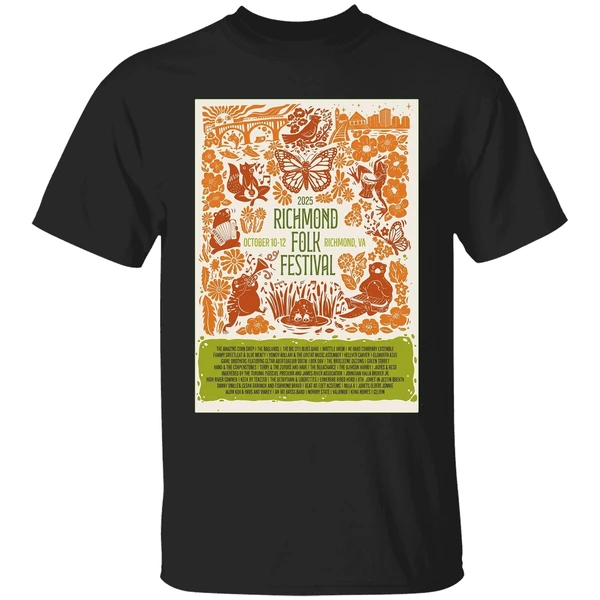 Richmond Folk Festival Oct 10 12 2025 At Browns Island In Richmond Va Poster Shirt - Image 7
