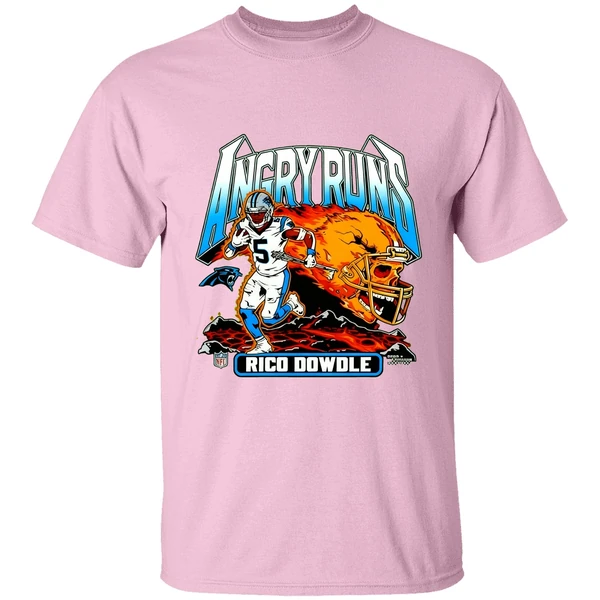 Rico Dowdle Carolina Panthers Angry Runs Player Nfl Football Shirt - Image 2