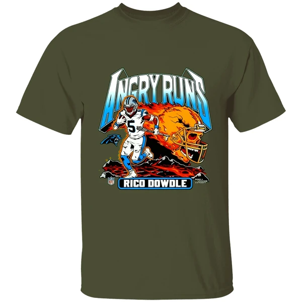 Rico Dowdle Carolina Panthers Angry Runs Player Nfl Football Shirt - Image 3