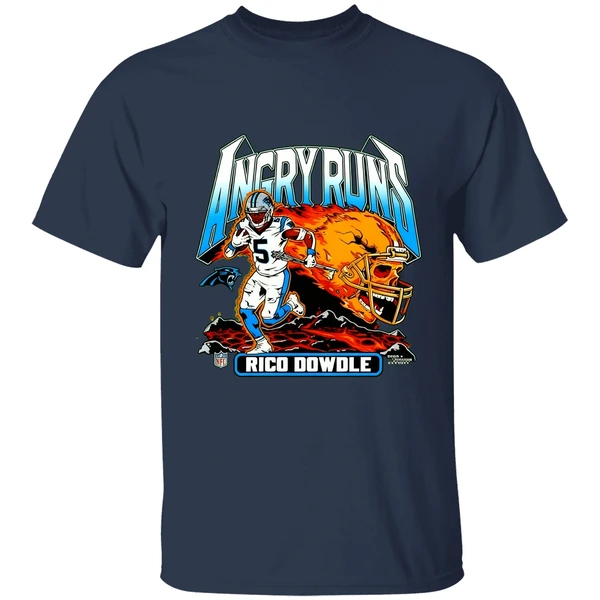 Rico Dowdle Carolina Panthers Angry Runs Player Nfl Football Shirt - Image 4