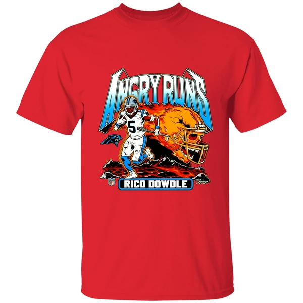 Rico Dowdle Carolina Panthers Angry Runs Player Nfl Football Shirt - Image 6