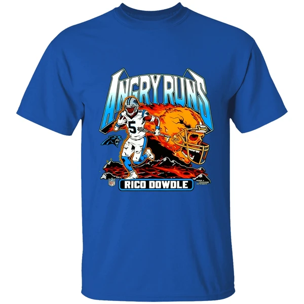 Rico Dowdle Carolina Panthers Angry Runs Player Nfl Football Shirt - Image 7