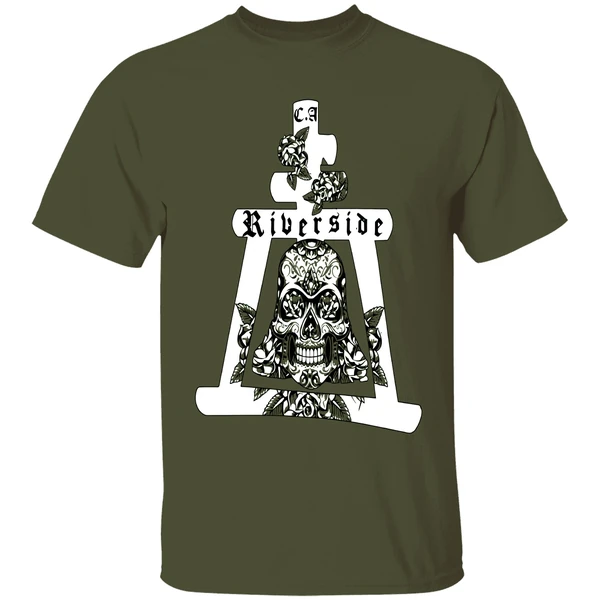 Riverside California Mission Bell Skull Shirt - Image 3