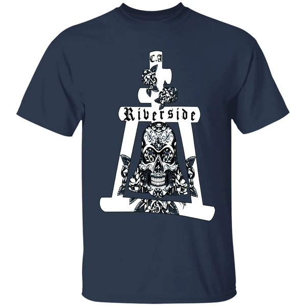 Riverside California Mission Bell Skull Shirt - Image 4