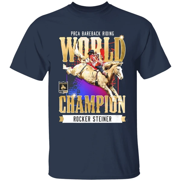 rocker steiner prca 2025 bareback riding world champion shirt navy