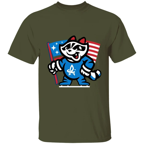 rocket city trash pandas flag mascot 2025 shirt militarygreen