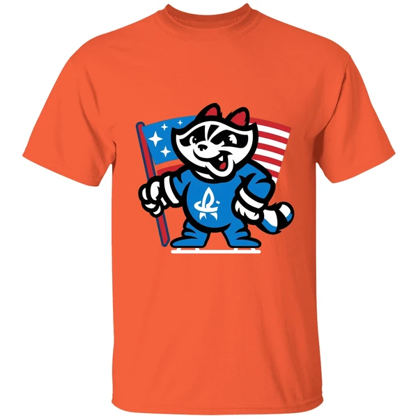 rocket city trash pandas flag mascot 2025 shirt orange