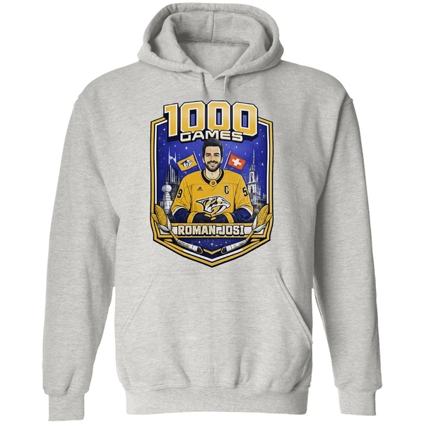 Roman Josi Nhl Nashville Predators 1000 Games Hoodie - Image 9