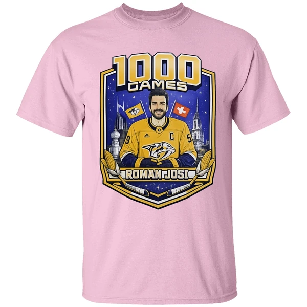 Roman Josi Nhl Nashville Predators 1000 Games Shirt - Image 2