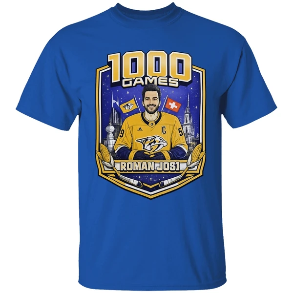 Roman Josi Nhl Nashville Predators 1000 Games Shirt - Image 5