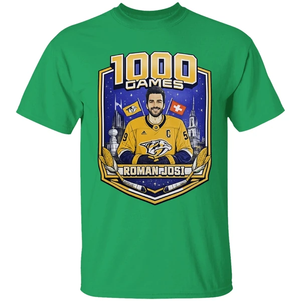 Roman Josi Nhl Nashville Predators 1000 Games Shirt - Image 8