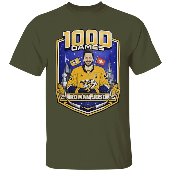 Roman Josi Nhl Nashville Predators 1000 Games Shirt - Image 9