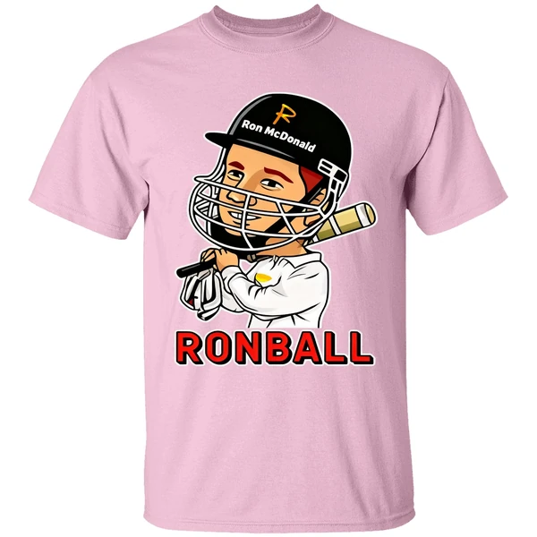ronball bazball ron mcdonald baseball shirt lightpink