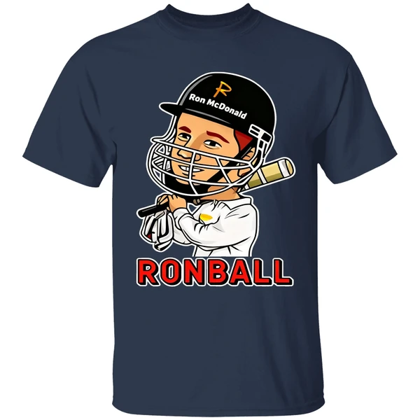 ronball bazball ron mcdonald baseball shirt navy