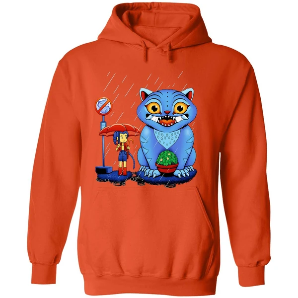 Rumi And Derpy Tiger At A Bus Stop In The Style Of My Neighbor Totoro Hoodie - Image 6