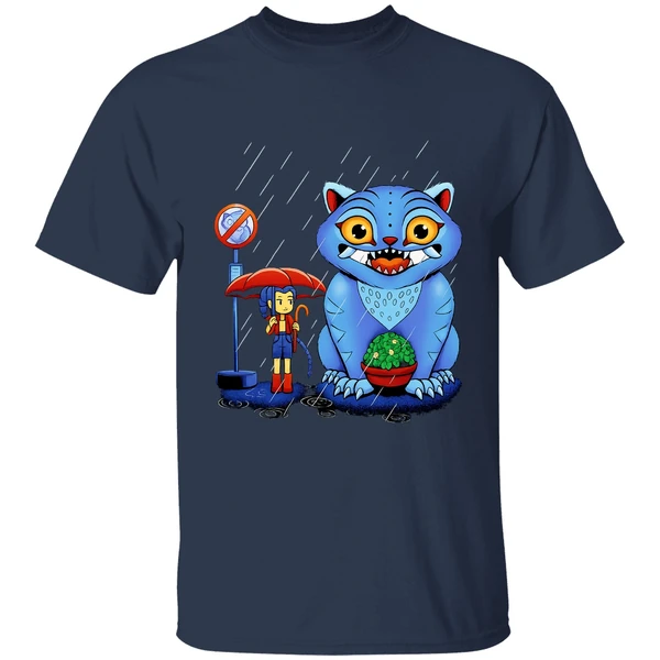 Rumi And Derpy Tiger At A Bus Stop In The Style Of My Neighbor Totoro Shirt - Image 4