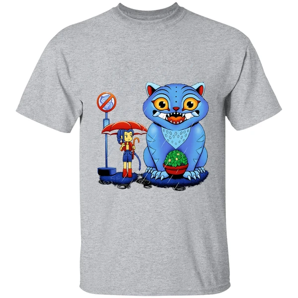 Rumi And Derpy Tiger At A Bus Stop In The Style Of My Neighbor Totoro Shirt