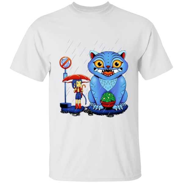 Rumi And Derpy Tiger At A Bus Stop In The Style Of My Neighbor Totoro Shirt - Image 9