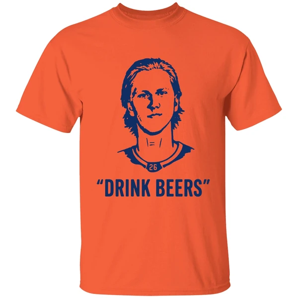 Sam Carrick Wearing Rasmus Dahlin Drink Beers Shirt - Image 3