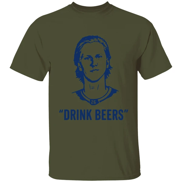 Sam Carrick Wearing Rasmus Dahlin Drink Beers Shirt - Image 9