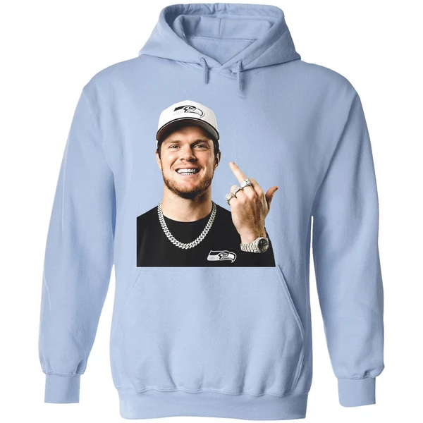 Sam Darnold Middle Finger Super Bowl Lx Seattle Seahawks 2026 Hoodie - Image 4