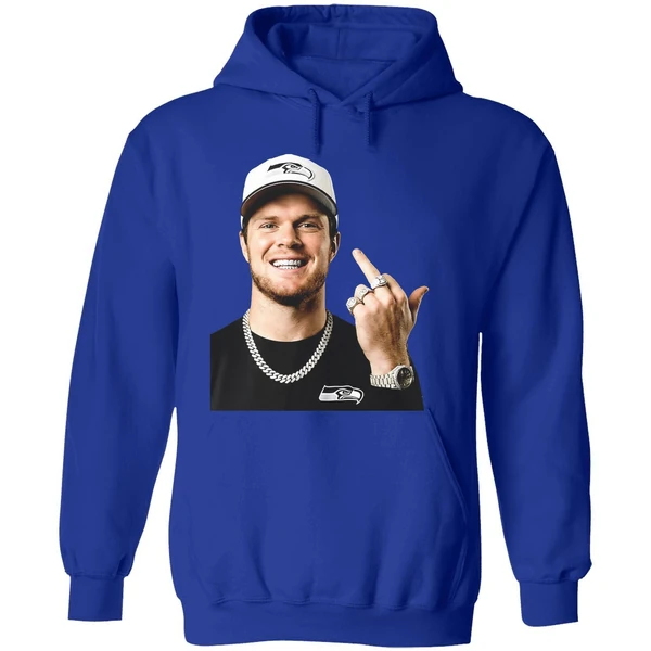 Sam Darnold Middle Finger Super Bowl Lx Seattle Seahawks 2026 Hoodie - Image 7